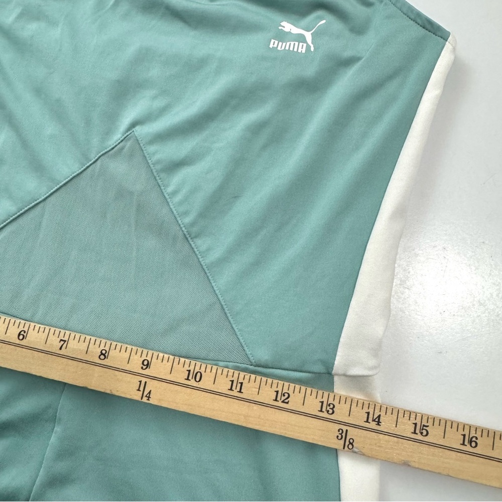 Puma Archive T7 sleeveless jumpsuit in Sage green / white side stripes Yoga Sz L - Picture 11 of 14